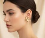 ⁦Golden Orchid Earrings⁩ – תמונה ⁦2⁩