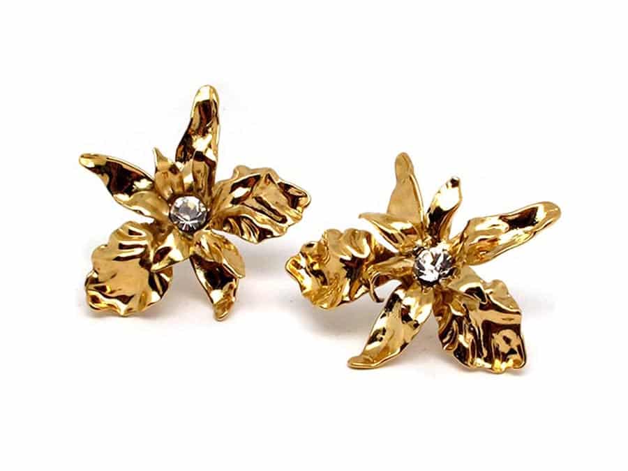 golden prchid earrings Golden Orchid Earrings – תמונה 1