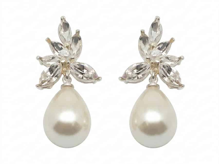 עגילי כלה סילבר Drop Earrings – תמונה 1