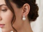 Teardrop & Pearl Earrings - Image 2
