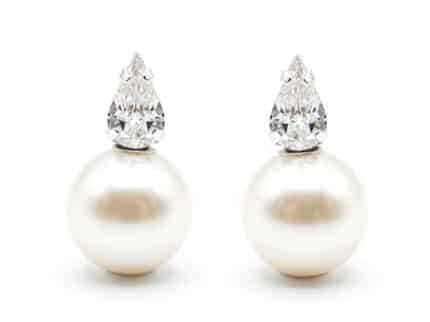Teardrop & Pearl Earrings